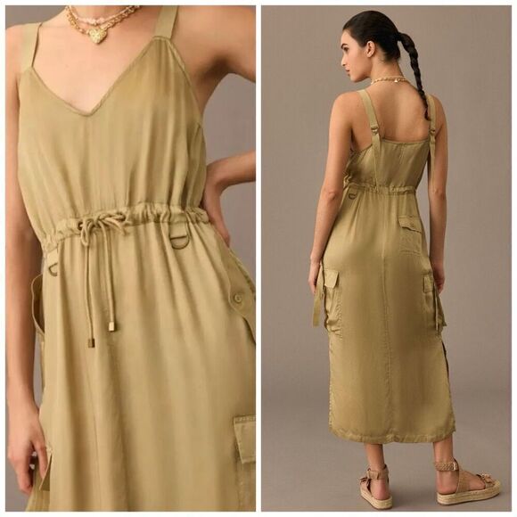 Love that Label Sleeveless Utility Dress Green - Picture 2 of 3